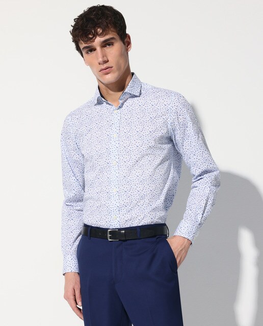 Camisa de hombre slim estampada blanca · Easy Wear · El Corte Inglés