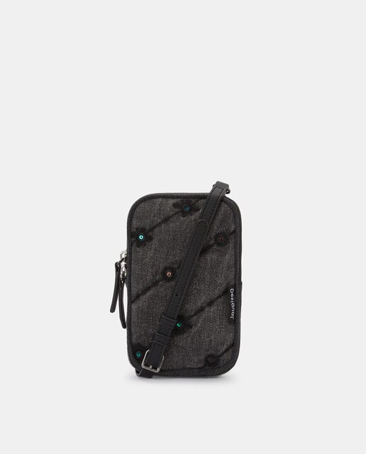Bolso para móvil en gris con detalles bordados y cremallera · Desigual · El  Corte Inglés