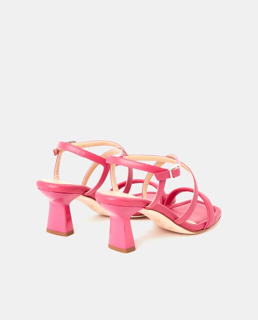 Sandalias de tacón de mujer en piel de color fucsia · Unisa · El Corte  Inglés
