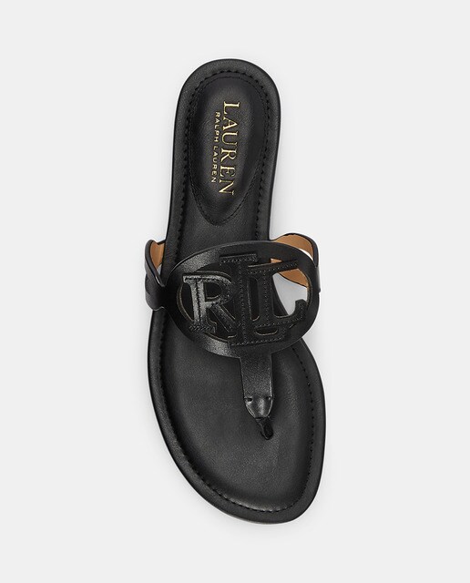 Sandalias planas de mujer en piel de color negro · Lauren Ralph Lauren · El Corte  Inglés