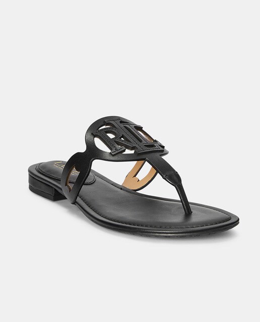 Sandalias planas de mujer en piel de color negro · Lauren Ralph Lauren · El  Corte Inglés