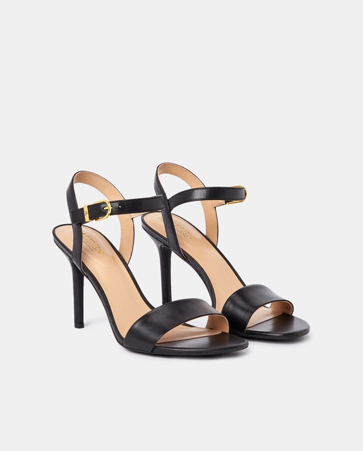 Sandalias de tacón de mujer en piel de color negro · Lauren Ralph Lauren ·  El Corte Inglés