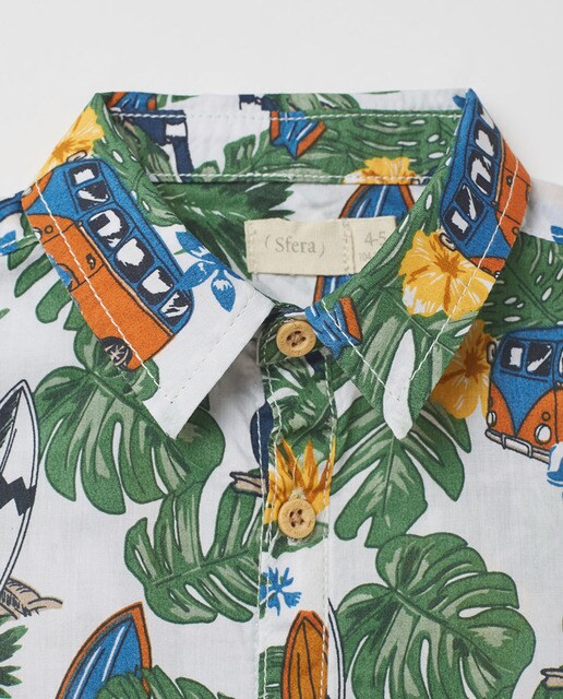 Camisa de niño hawaiana y tucanes · Sfera · El Corte Inglés