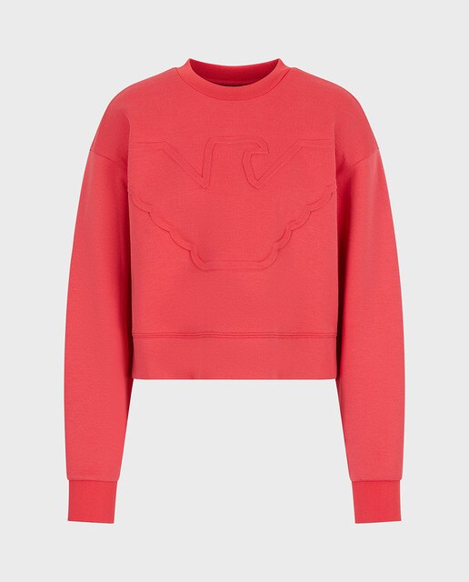 Sudadera de mujer corta con logo en relieve · Emporio Armani · El Corte  Inglés