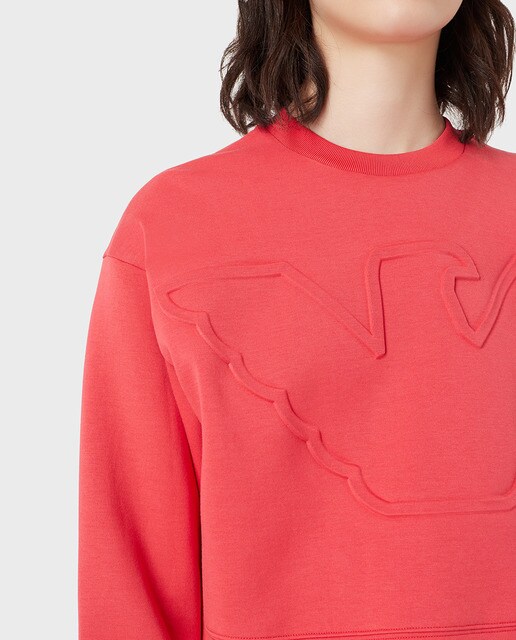 Sudadera de mujer corta con logo en relieve · Emporio Armani · El Corte  Inglés