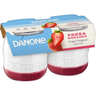 yogur con fresa sin gluten pack 2 unidades 130 g - Danone Original