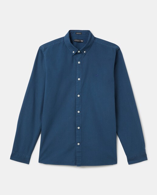 Camisa Oxford de hombre regular lisa azul marino · Green Coast · El Corte  Inglés