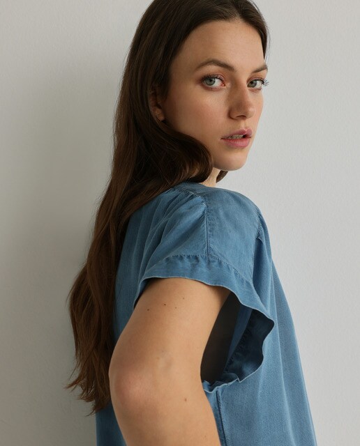 Camisa vaquera de mujer cuello mao · Woman El Corte Inglés · El Corte Inglés