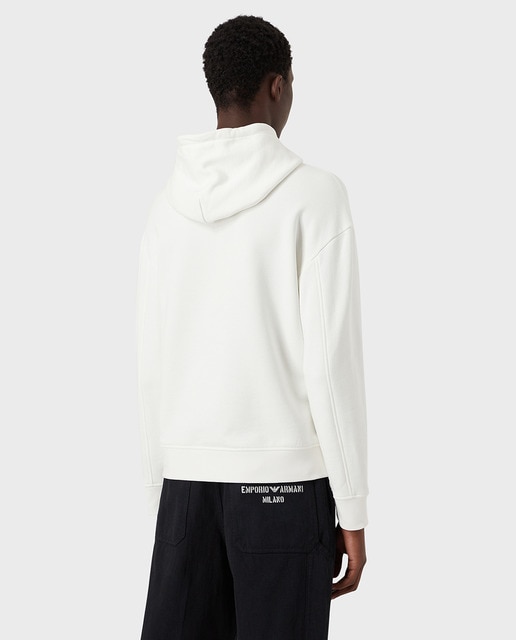 Hombre Emporio Armani Sudadera Blanca Con Estampado Blanco | Sudaderas Con  Y Sin Capucha ⋆ Hellion