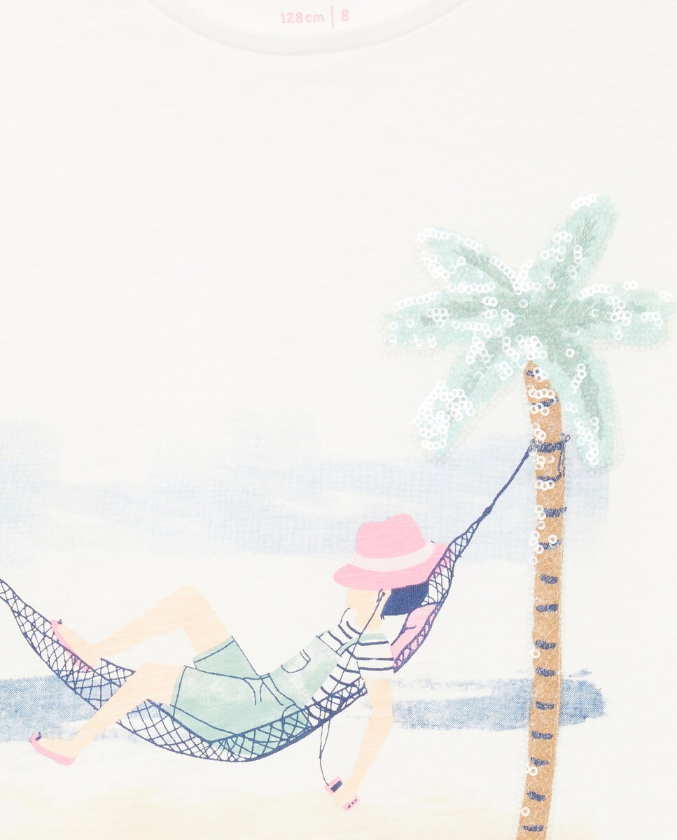 T-shirt de criança com boneca ocean Crema-5