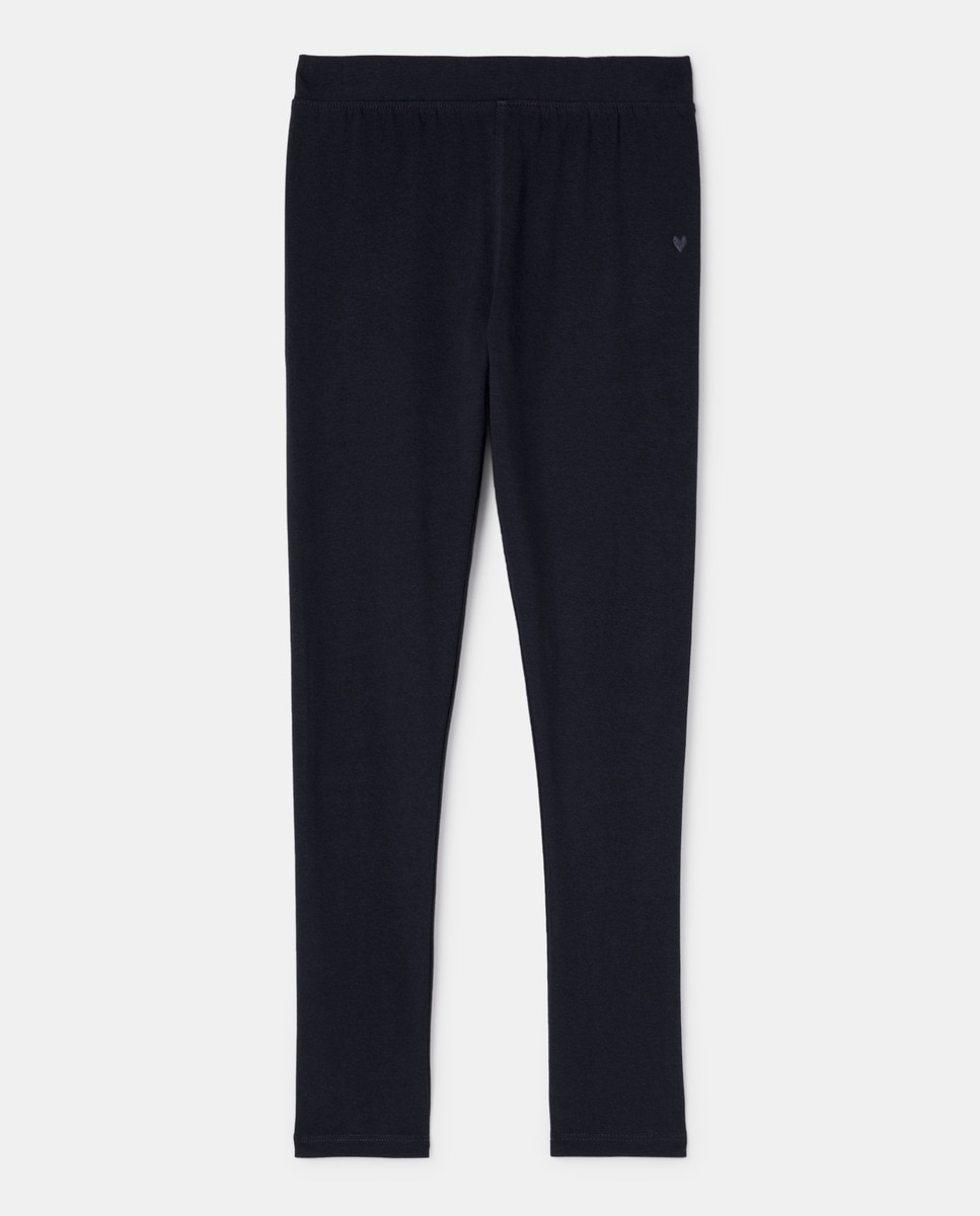 Leggings de criança básicos lisos Negro-4