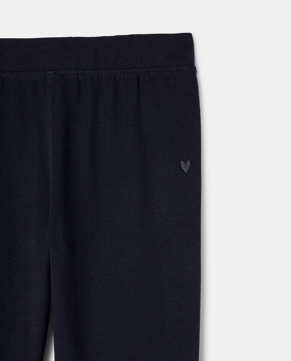 Leggings de criança básicos lisos Negro-5