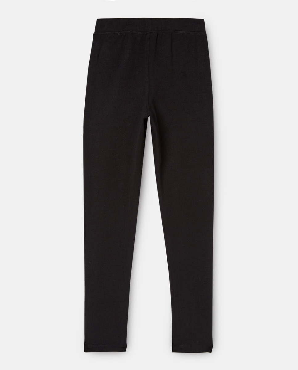 Leggings de criança básicos lisos Negro-2