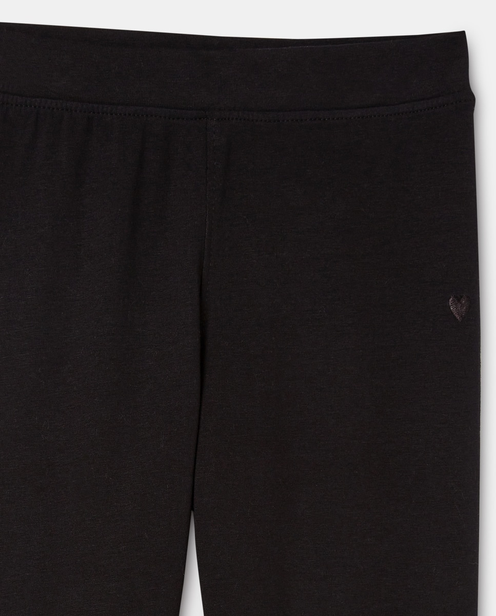 Leggings de criança básicos lisos Negro-3