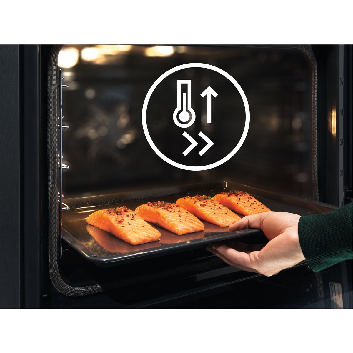 Horno compacto Electrolux con esmalte de fácil limpieza, 23 funciones- CKM806CX Cristal negro/inox-6
