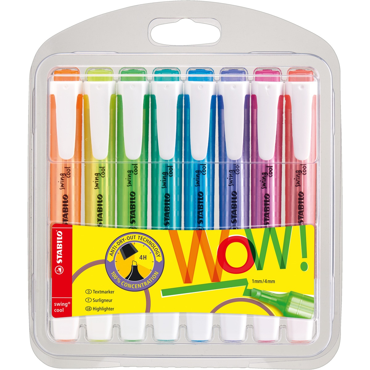 Estuche 8 Marcadores Fluorescentes STABILO swing cool Multicolor