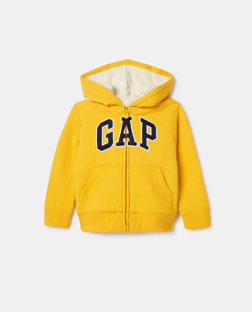Sudadera de niño forrada de borreguillo y con logo de GAP amarillo · GAP · El  Corte Inglés