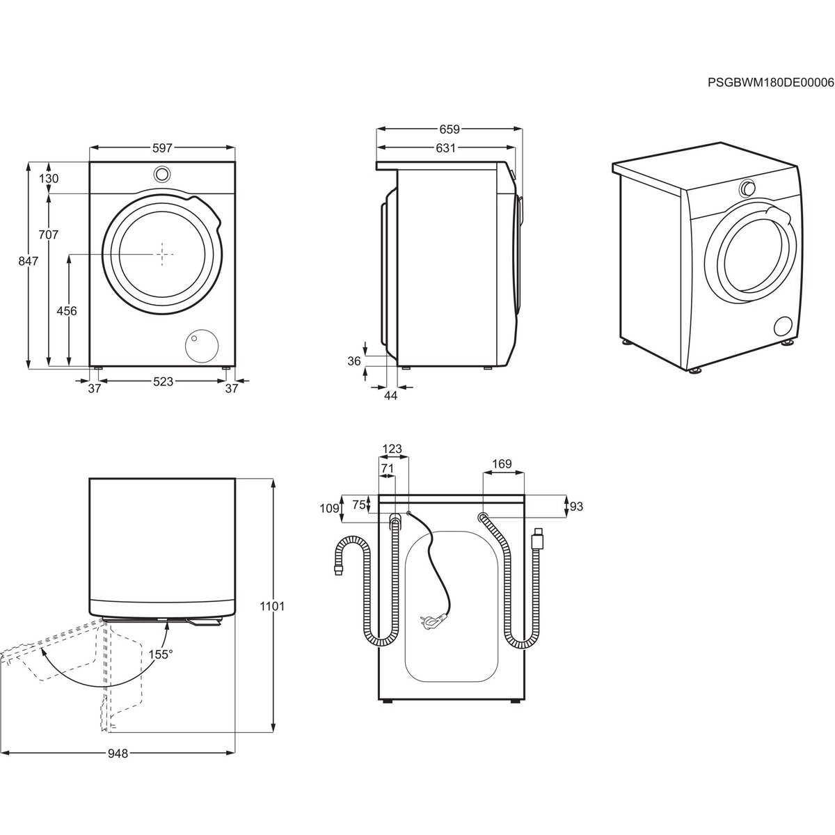 Lavadora Electrolux 8 kg / 1.400 rpm  - EW7F3844ON Blanco-2