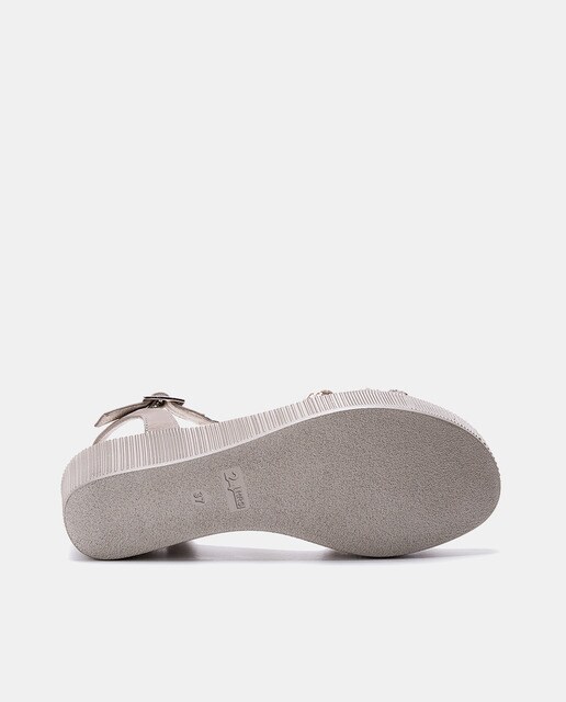 Sandalias de cuña de mujer en piel de color gris · 24HRS · El Corte Inglés