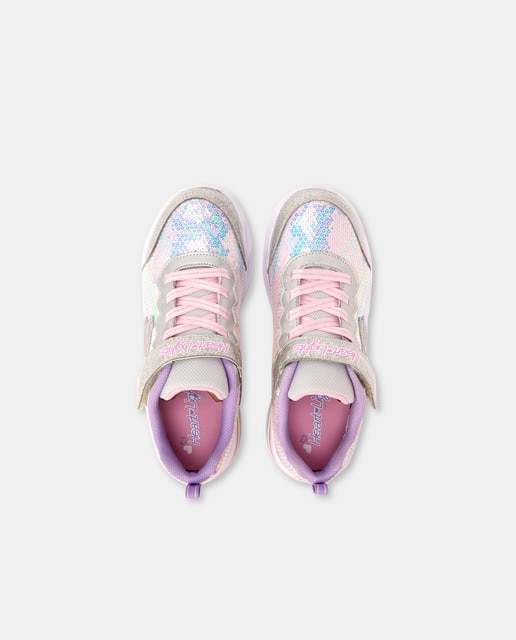 Zapatillas de luces de niña Sport lights en color plata con cierre  adherente · Skechers · El Corte Inglés