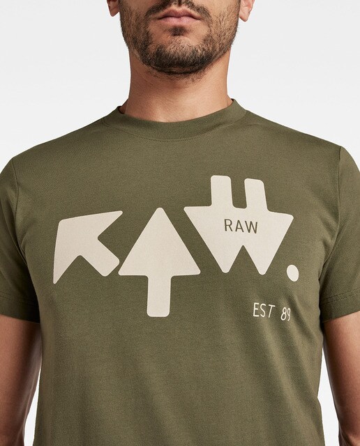 Camiseta de hombre RAW arrow de algodón ecológico con estampado y corte  recto · G-Star Raw · El Corte Inglés