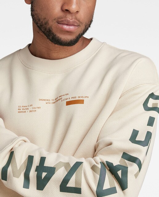 Sudadera Sleeve Graphics de hombre de corte holgado con cuello y puños  acanalados · G-Star Raw · El Corte Inglés
