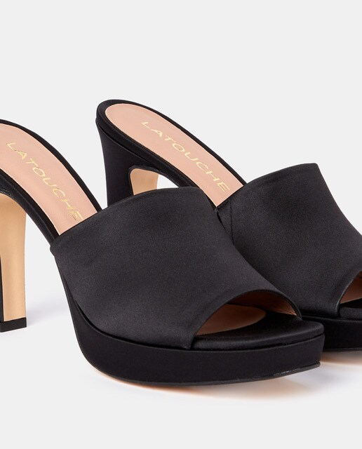 Sandalias de tacón de mujer en piel de color negro · Latouche · El Corte  Inglés
