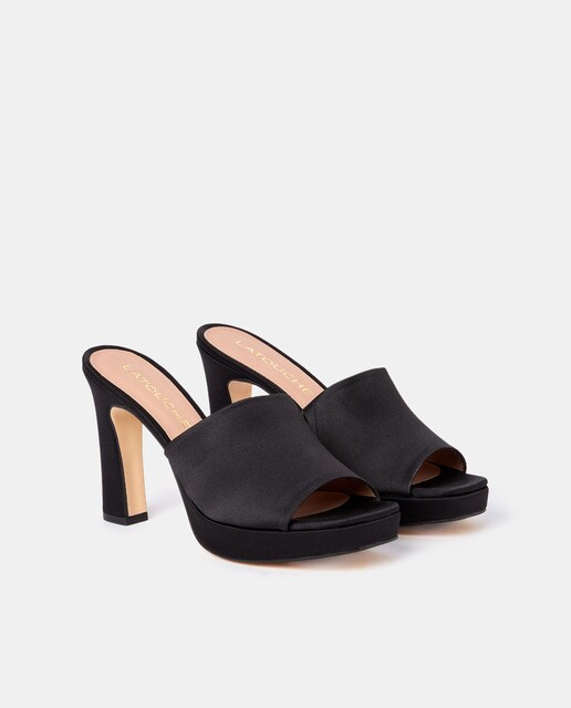 Sandalias de tacón de mujer en piel de color negro · Latouche · El Corte  Inglés