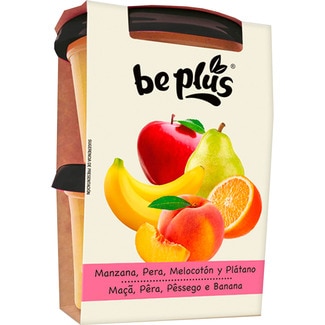 tarrinas de manzana, pera, melocotón y plátano sin gluten desde 4 meses pack 2 envases 200 g - Be Plus