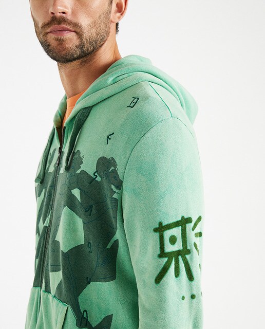 Sudadera de hombre verde estampado fantasía · Desigual · El Corte Inglés
