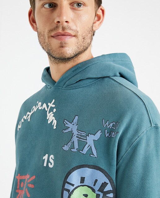 Sudadera de hombre azul estampado fantasía · Desigual · El Corte Inglés
