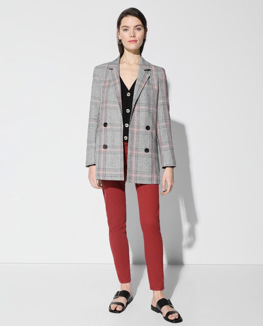 Chaqueta de mujer con solapa tejido de cuadros · Easy Wear · El Corte Inglés
