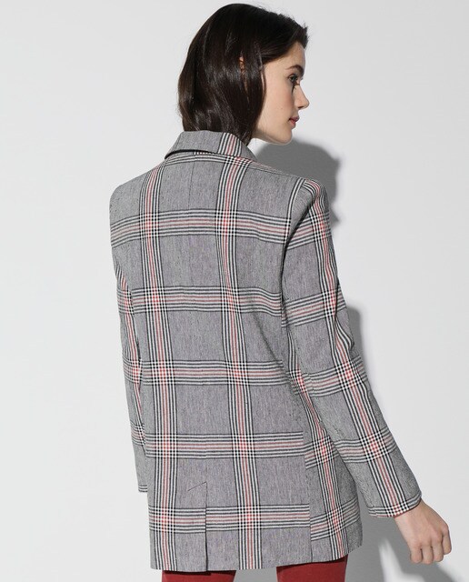 Chaqueta de mujer con solapa tejido de cuadros · Easy Wear · El Corte Inglés