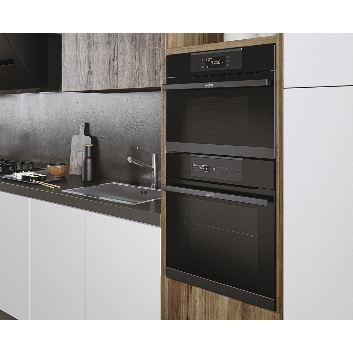 Horno multifunción Haier WIFI con función vapor i-Message Steam Series 4- HWO60SM5S5BH Negro-14