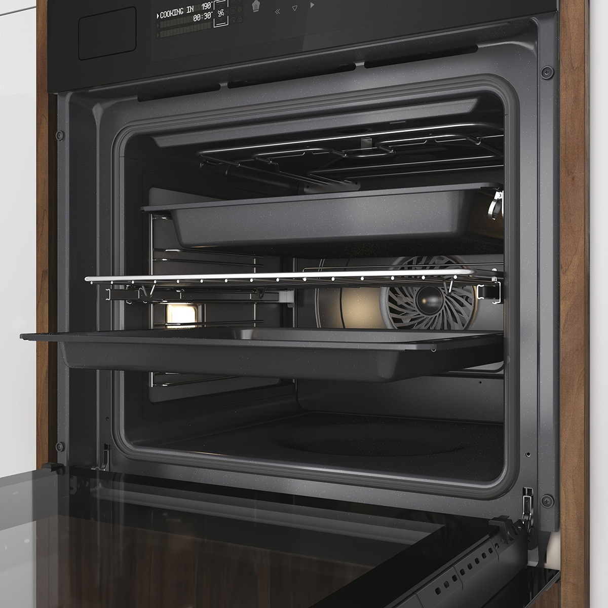 Horno multifunción Haier WIFI con función vapor i-Message Steam Series 4- HWO60SM5S5BH Negro-9