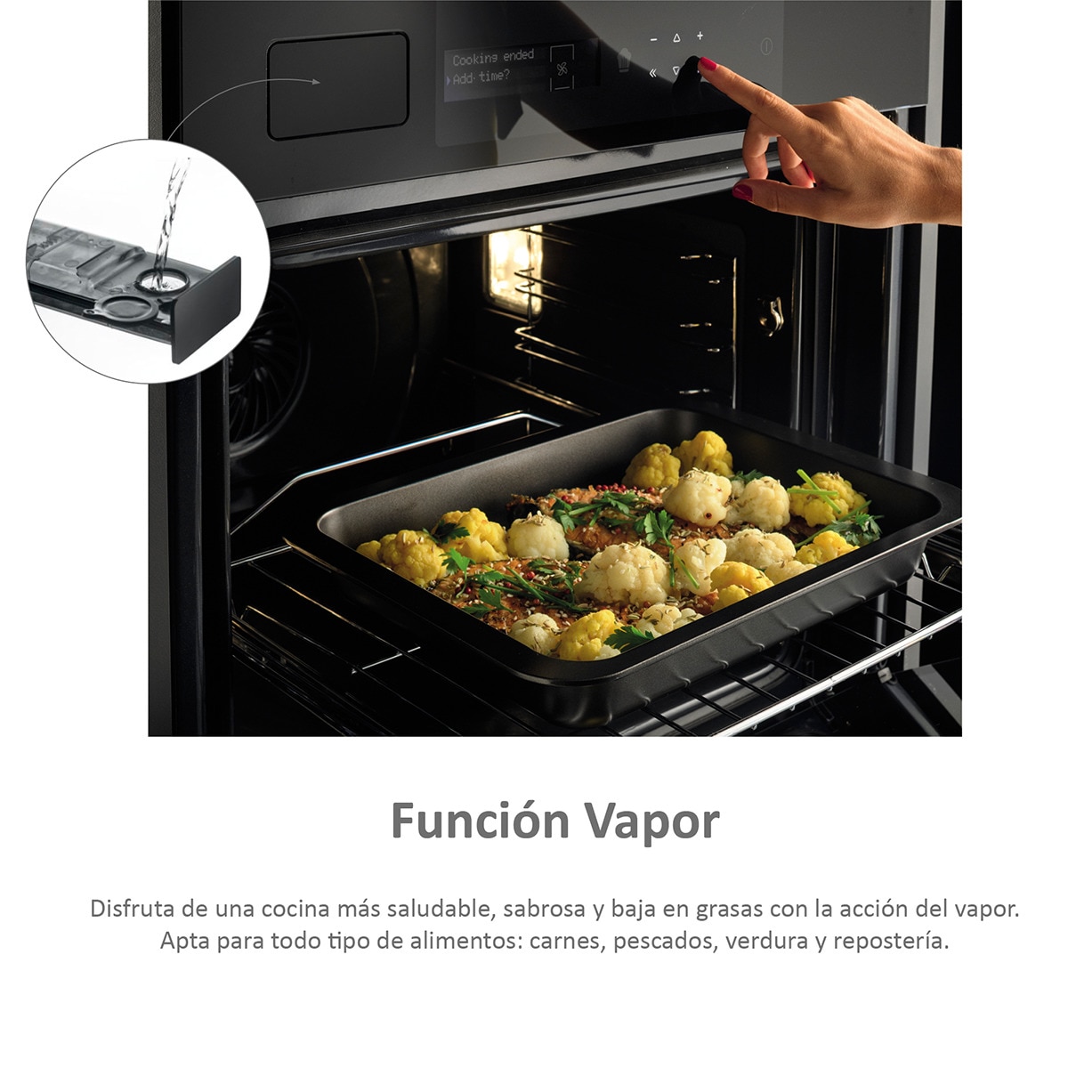 Horno multifunción Haier WIFI con función vapor i-Message Steam Series 4- HWO60SM5S5BH Negro-6