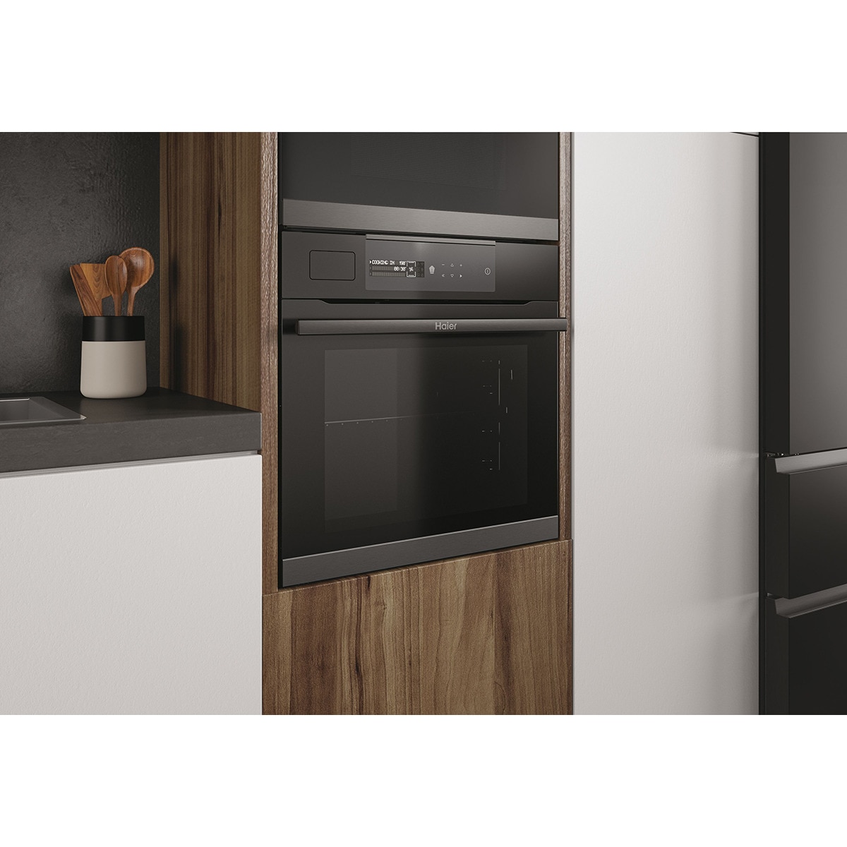 Horno multifunción Haier WIFI con función vapor i-Message Steam Series 4- HWO60SM5S5BH Negro-13