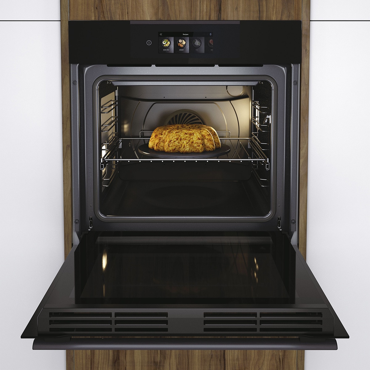 Horno multifunción Haier WIFI y limpieza por Aquálisis I-Touch Series 4- HWO60SM5T5BH Negro-12