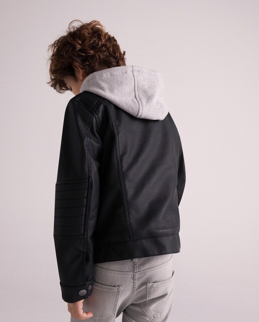 Cazadora polipiel de niño en negro · Kids El Corte Inglés · El Corte Inglés