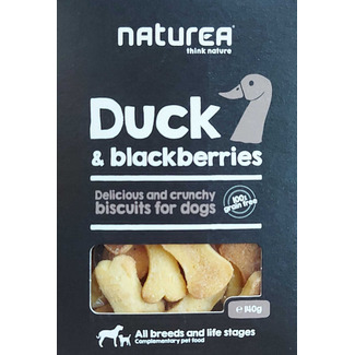 Snack Dog Biscuits Duck e Blackberries embalagem 140 g - Naturea
