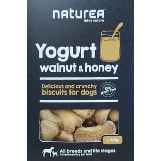 Snacks Dog Biscuits Yogurt, Walnut e Honey embalagem 140 g - Naturea