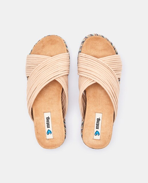 Sandalias de plataforma de mujer en color beige con tiras cruzadas ·  Mustang · El Corte Inglés