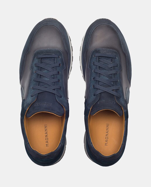 Zapatillas de hombre en piel azul con piso de goma · Magnanni · El Corte  Inglés