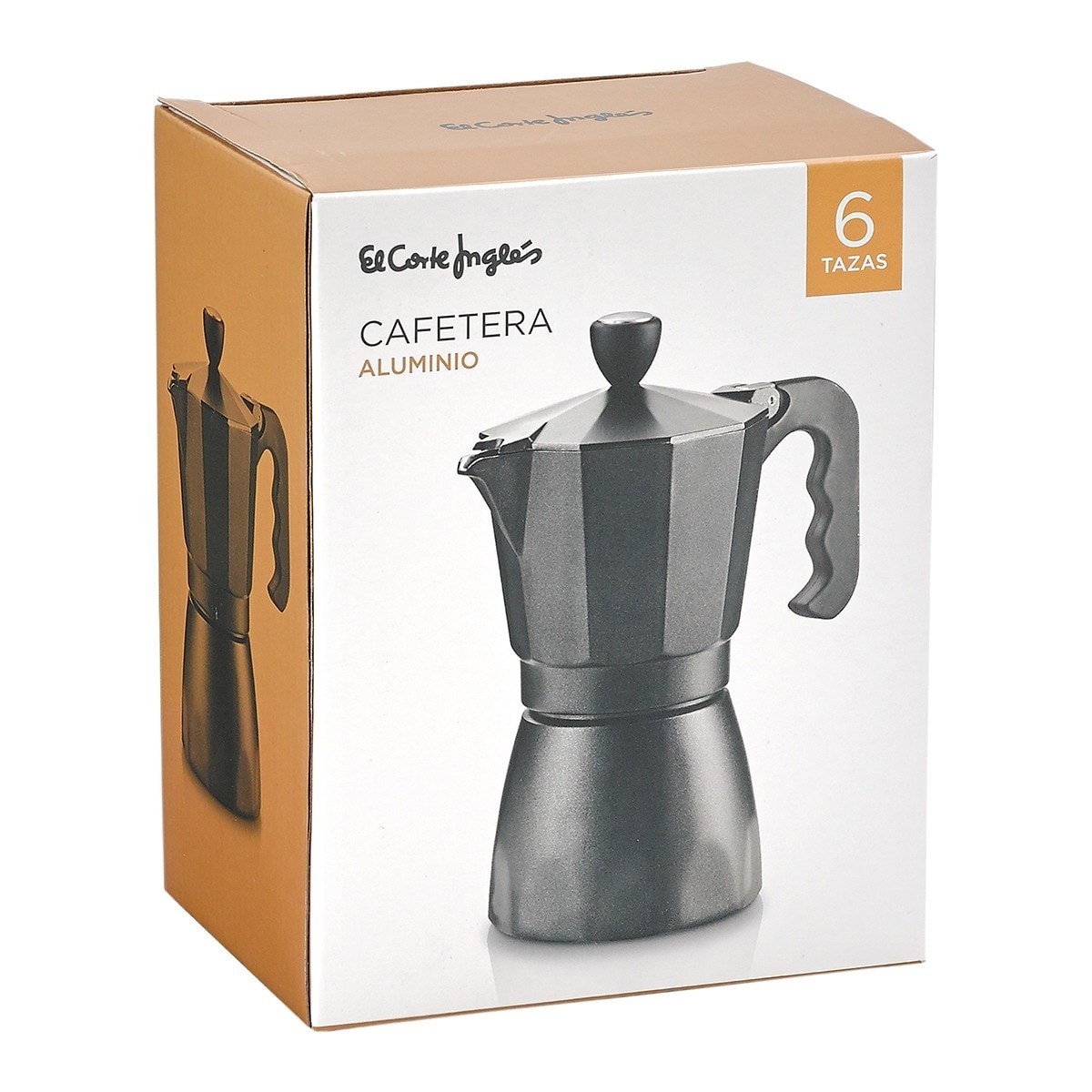 Cafetera italiana de aluminio para inducción El Corte Inglés Negro-3