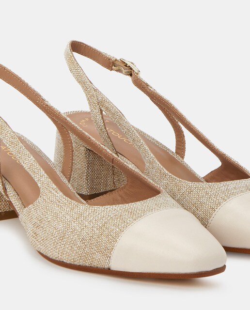 Zapatos de salón de mujer tipo rafia con punta de piel beige · Latouche  Comfort · El Corte Inglés