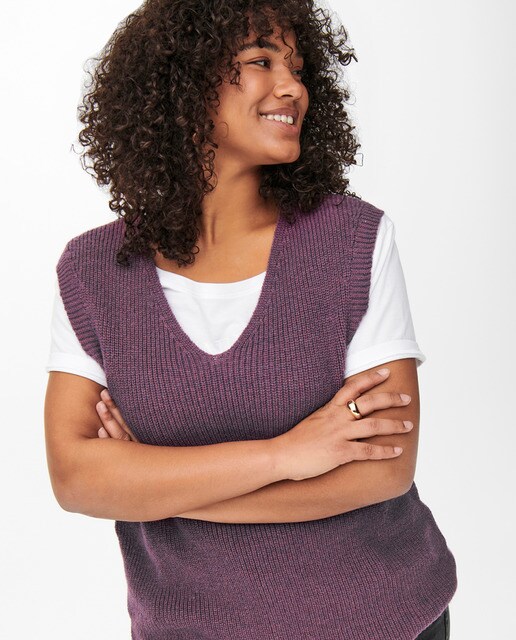 Chaleco de mujer punto lana talla grande · Only Carmakoma · El Corte Inglés