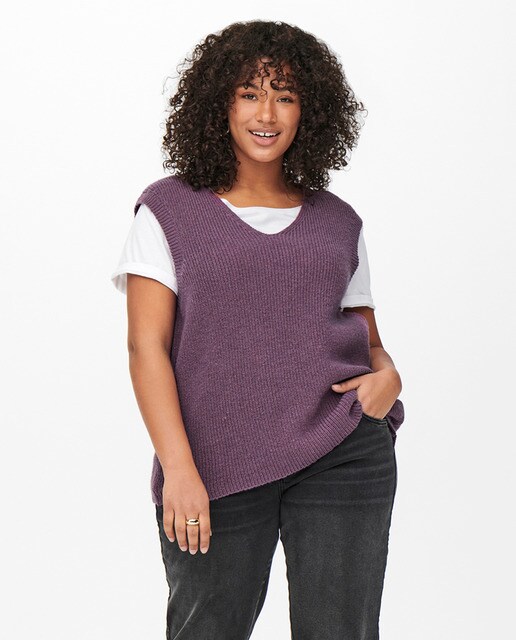 Chaleco de punto para mujer (Jersey sin mangas) cuello en V talla Grande –  купить на Ярмарке Мастеров – Q9SU4COM | Vests, Voronezh
