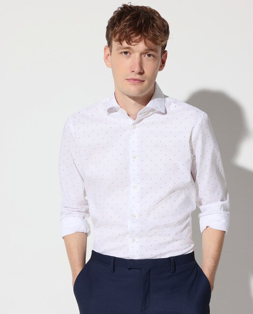 Camisa de vestir de hombre slim estampada blanca · Easy Wear · El Corte  Inglés