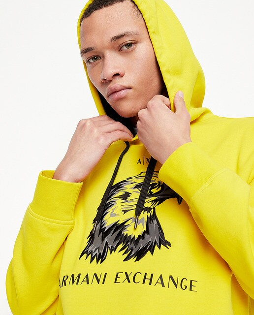 Sudadera de hombre amarilla con capucha · Armani Exchange · El Corte Inglés