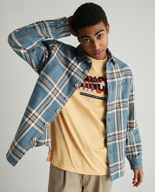 Camisa de hombre regular azul de cuadros. · Green Coast · El Corte Inglés